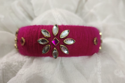 Handmade Red & Gold Silk Thread Bangle Set | Bridal & Festive Kundan Jewelry (Limited Stock)