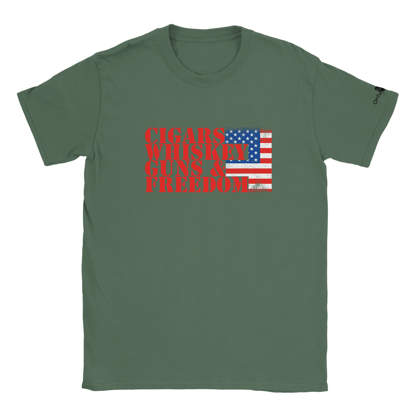 Cigars, Whiskey, Guns & Freedom – Only Dads T-Shirt