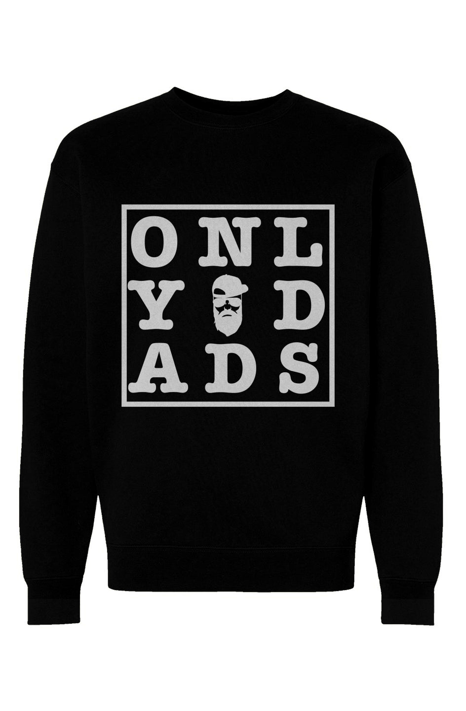Heavyweight Crewneck - Only Dads Word Search - White