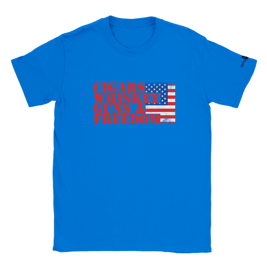 Cigars, Whiskey, Guns & Freedom – Only Dads T-Shirt
